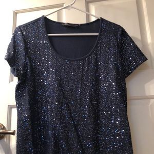 Kiara Women’s Large Navy Sequined Top